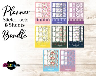 Spring Floral Bullet Journal multicolour Assignment Label