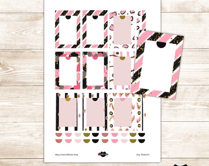 Pink Glitter Task Stickers, Planner Stickers, Bullet Journal Stickers, Task Sticker, Cute Stickers, Erin Condren