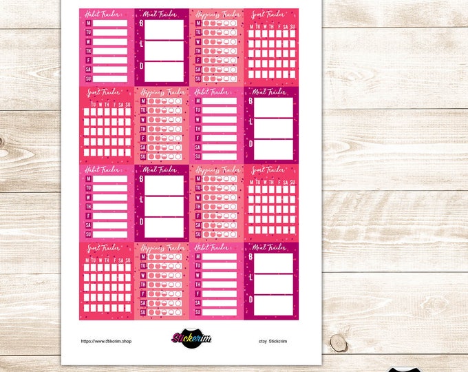 PRINTABLE- Weekly Habit Tracker Stickers, Planner Stickers, Bullet Journal Stickers, Habit Tracker, Stickers, Cute Stickers, Weekly Stickers