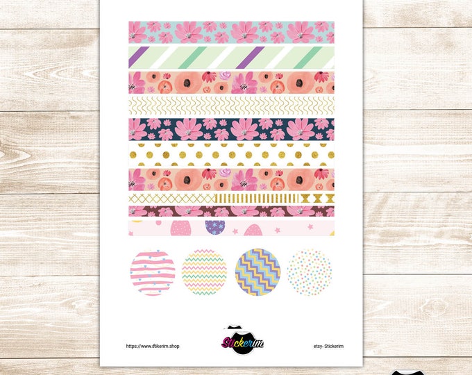 Floral washy Stickers, Planner Stickers, Bullet Journal Stickers, Task Sticker, Flower Stickers, Cute Stickers -Physical sticker sheet