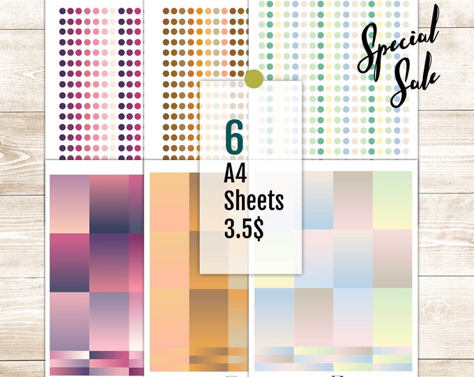 PRINTABLE- All gradient background Tasks stickers set