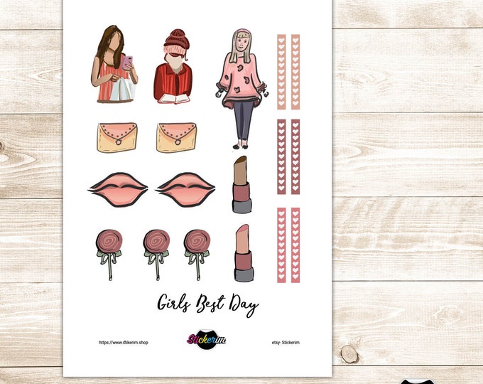 PRINTABLE- Printable Planner Stickers, Best day, Girls Sticker