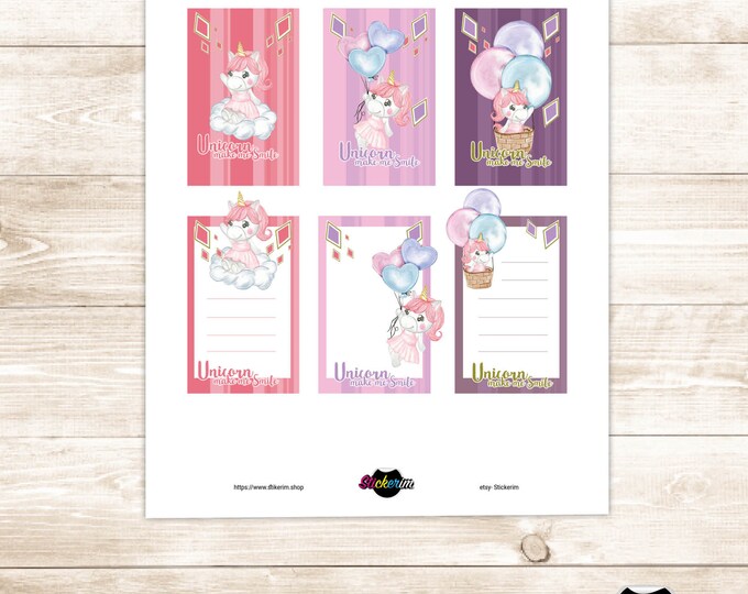 Unicorn Task Stickers: Kawaii Planner Stickers (Printable)