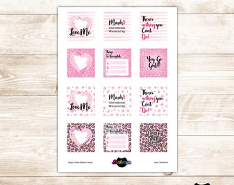 PRINTABLE- Women's Day Stickers for Planner, Bullet Journal, Art Journal
