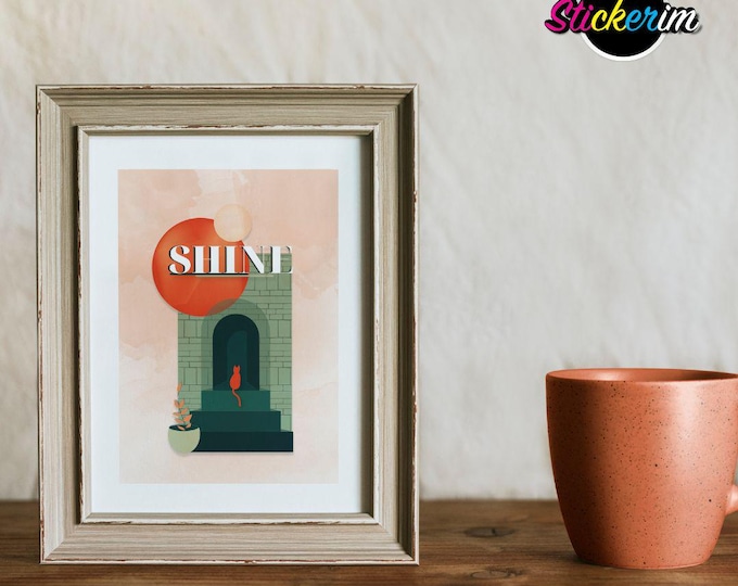 Modern Abstract Wall Art – "SHINE" | Inspirational Digital Print | Printable Motivational Poster | Instant Download Artwork
