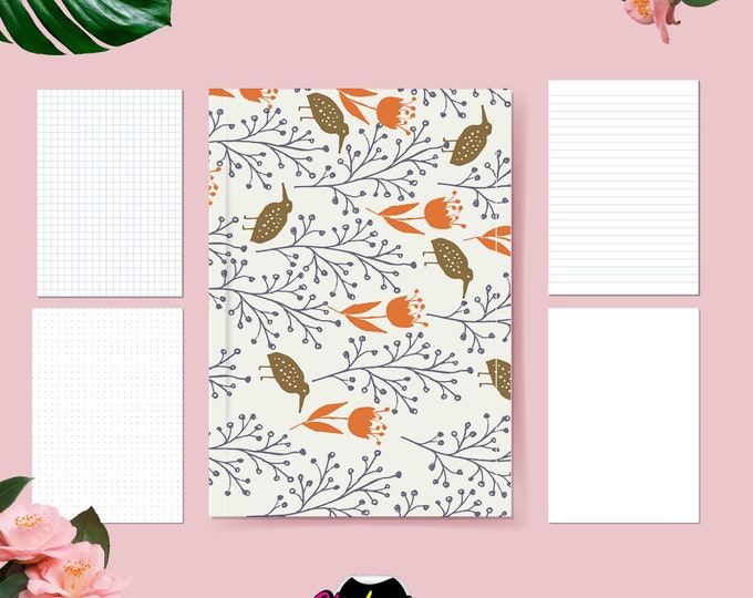 Floral A5 Notebook: Handmade Journal, 30 Pages