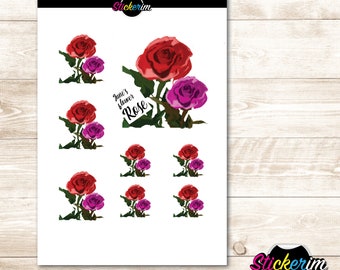 June Rose Stickers: Floral Planner Stickers (PDF Pattern)