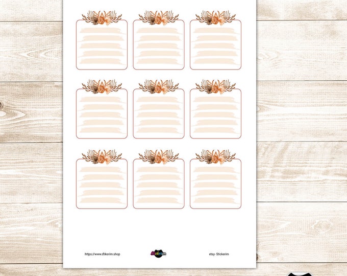 PRINTABLE-  Floral Task Stickers, Planner Stickers, Bullet Journal Stickers, Task Sticker, Flower Stickers, Cute Stickers