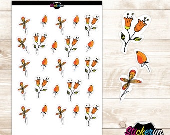 Adesivos florais: adesivos para planejador para impressão (arquivos PDF)