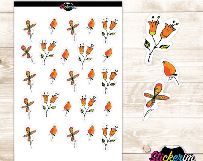 Floral Stickers: Printable Planner Stickers (PDF Files)