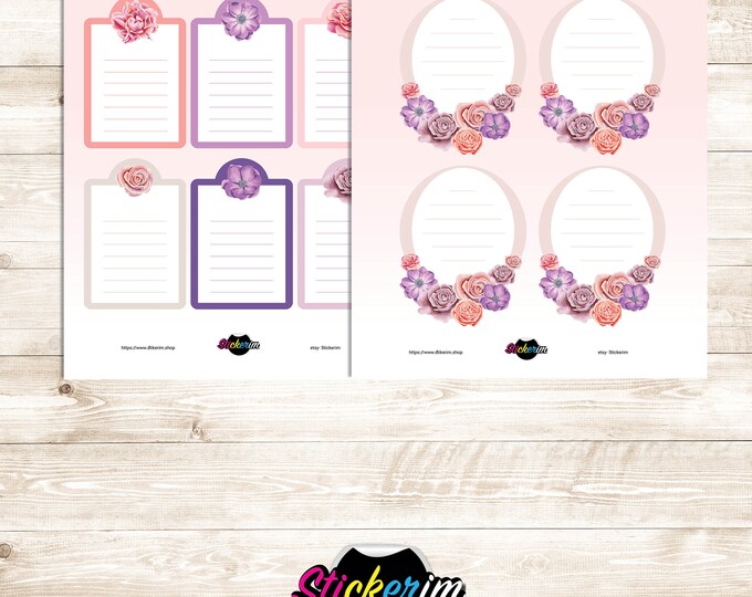 Floral Planner Stickers: Assignment Label Bundle (PDF Files)