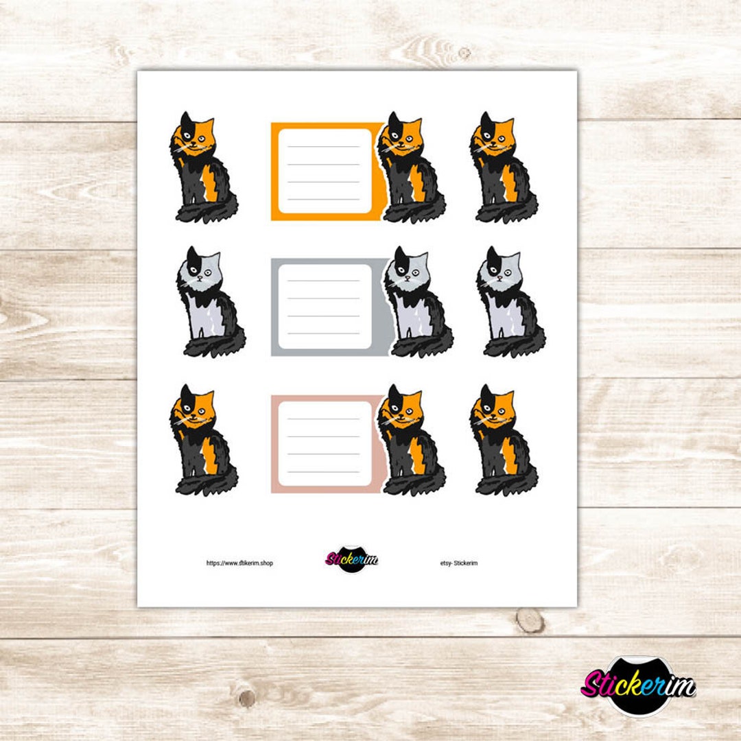 PRINTABLE- Cat Task Stickers, Planner Stickers, Bullet Journal Stickers ...
