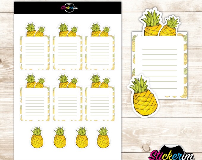 Pineapple Planner Stickers: Floral Task Stickers (PDF & PNG)