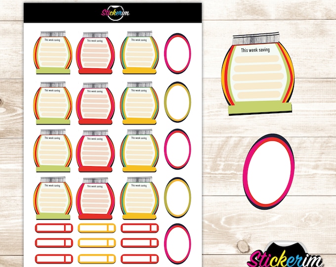 Printable Budget Tracker Stickers: Weekly Savings Planner (PDF)