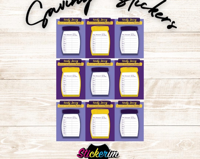 Saving Stickers: Budget Planner Stickers (Digital Download)