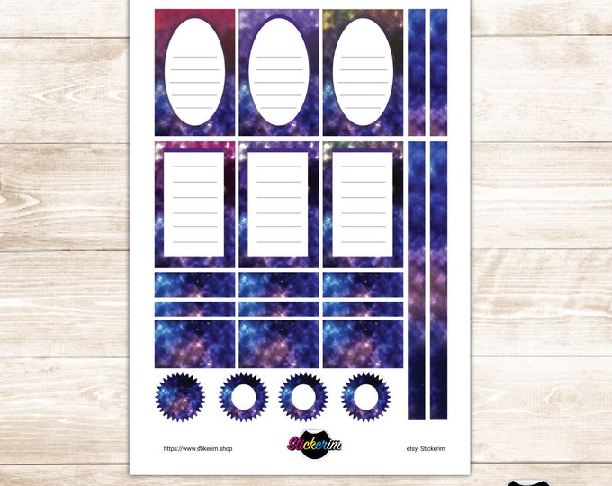 PRINTABLE- Galaxy Task Stickers, Planner Stickers, Bullet Journal Stickers, Task Sticker
