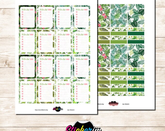 Jungle Bullet Journal multicolours Floral ToDO Label Bundle
