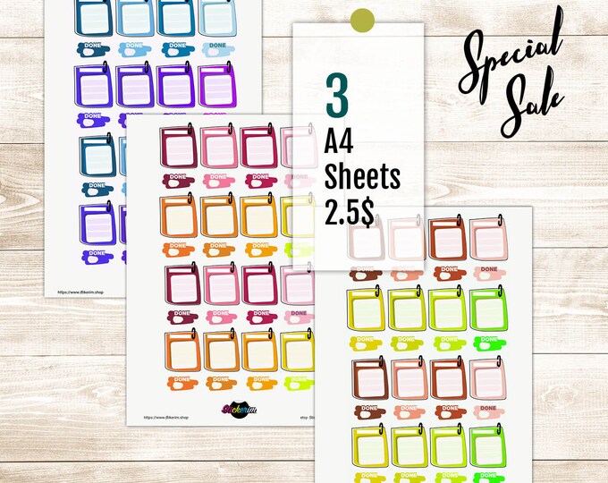 PRINTABLE- All Multi Color Tasks stickers set