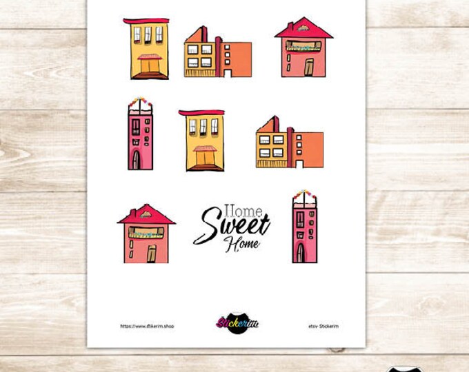 PRINTABLE- Colourful  doodle Home sticker