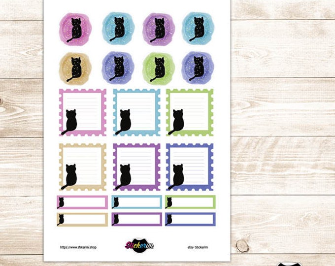 PRINTABLE-  Cat Task Stickers, Planner Stickers, Bullet Journal Stickers, Task Sticker, Cat Stickers, Cute Stickers, Kawaii Stickers
