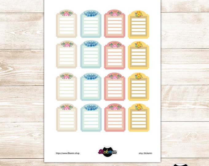 PRINTABLE-  Floral Task Stickers, Planner Stickers, Bullet Journal Stickers, Task Sticker, Flower Stickers, Cute Stickers
