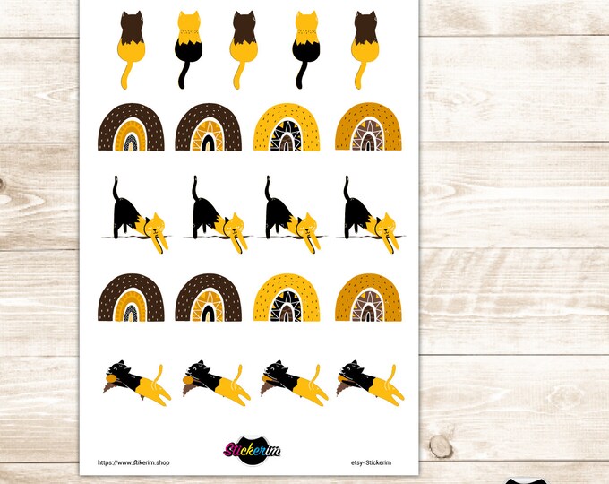 Cat Stickers, Planner Stickers, Bullet Journal Stickers, Cat Stickers, Kawaii Stickers, Cute Stickers, Erin Condren