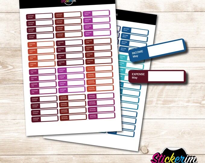 Printable colourful Budjet sticker