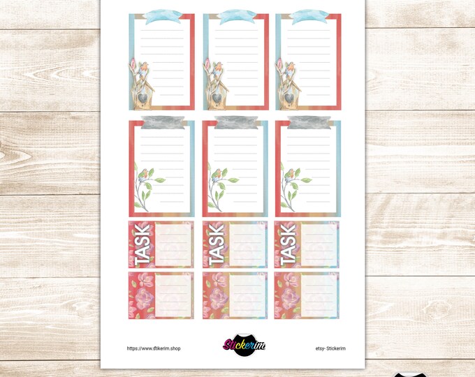 PRINTABLE-  Floral Water Color Task Stickers, Planner Stickers, Bullet Journal Stickers, Task Sticker, Flower Stickers, Cute Stickers