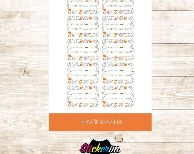 Back to school books and notebooks stickers