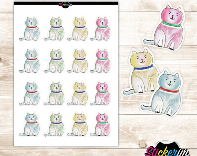 PRINTABLE-  Cat Stickers, Planner Stickers, Bullet Journal Stickers, Task Sticker, Cat Stickers, Cute Stickers, Kawaii Stickers