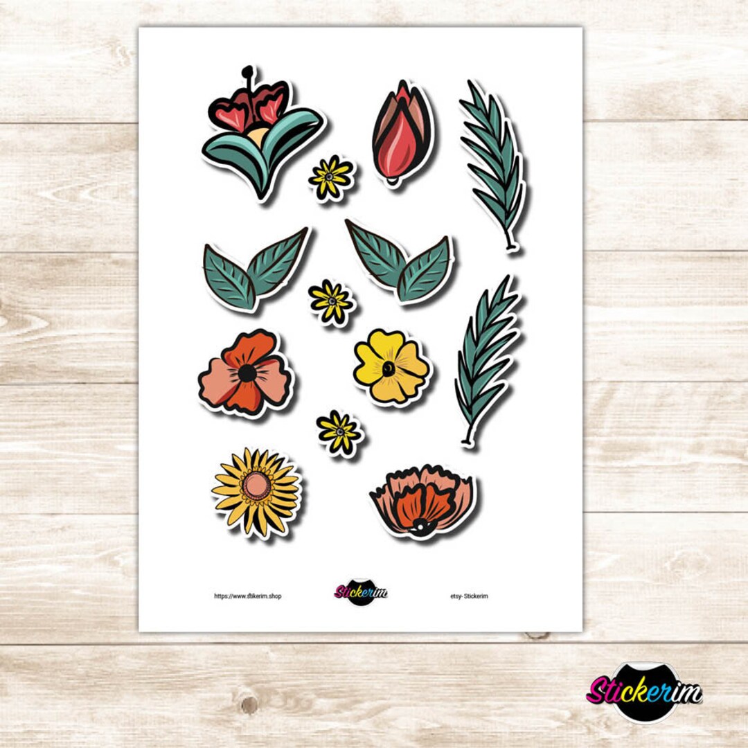 PRINTABLE Spring Floral Sticker Planner Stickers Bullet - Etsy