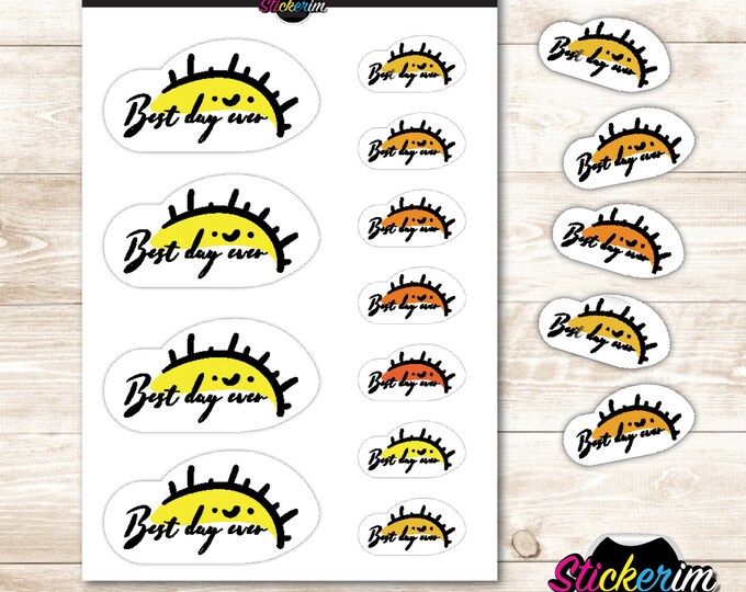 PRINTABLE-Digital Best Day, Planner Stickers, Printable Stickers, Horizontal Stickers, Bullet Journal Stickers, BUJO Stickers