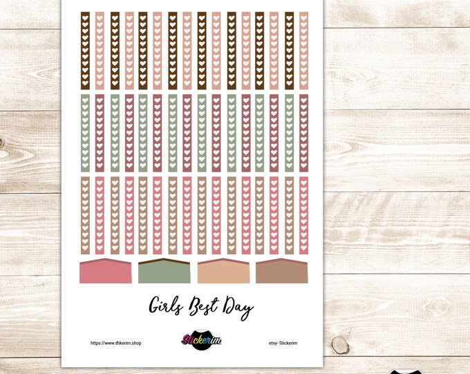 PRINTABLE- Planner Stickers, Best day , Trackers, Girls Sticker, Horizontal trackers, erin condren stickers