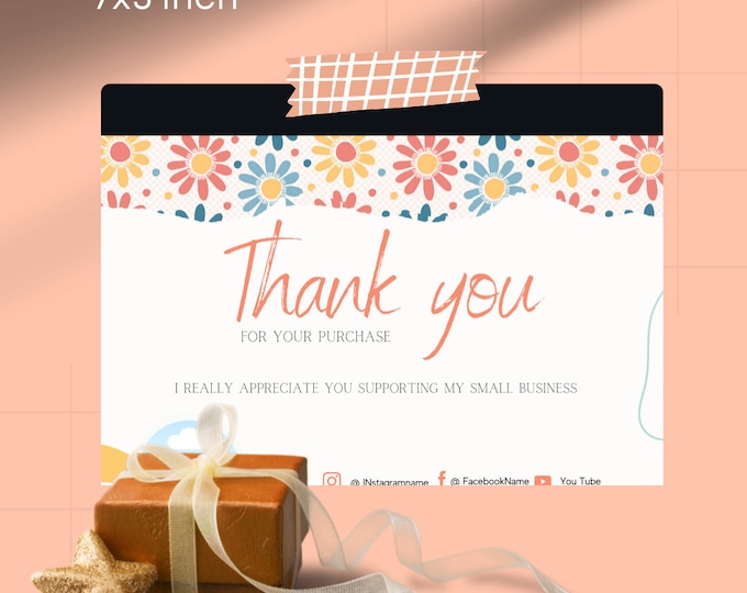 Digital editable Thank you card for your business