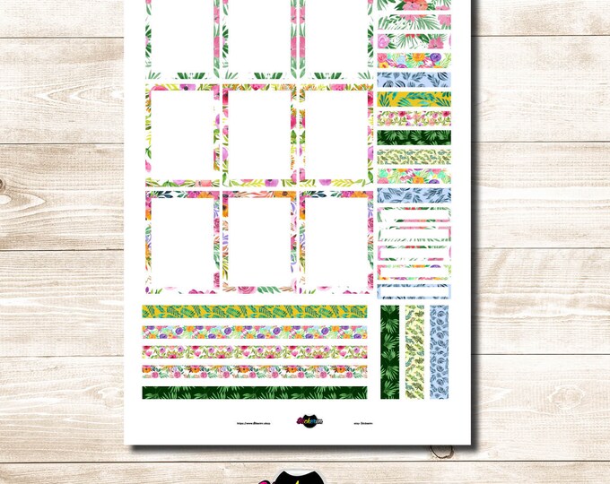 PRINTABLE-  Floral Task Stickers, Planner Stickers, Bullet Journal Stickers, Task Sticker, Flower Stickers, Cute Stickers