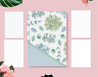 Floral Watercolor A5 Notebook: Handmade Journal, 30 Pages