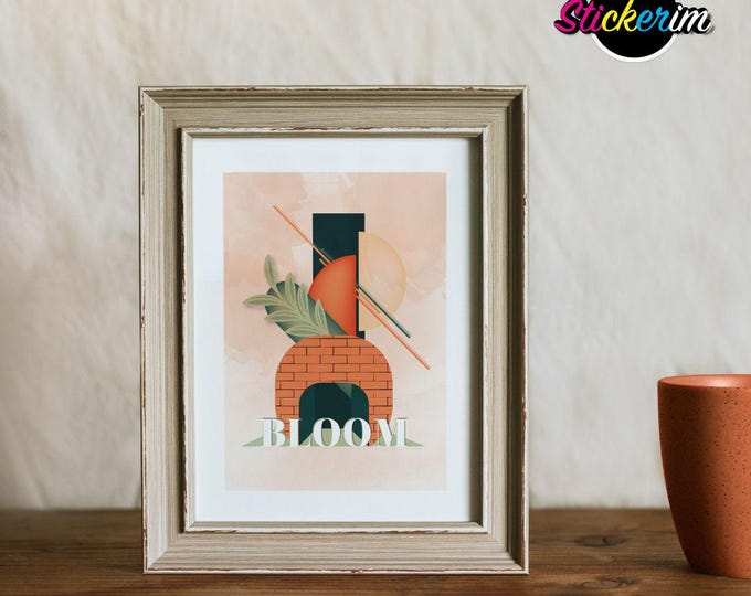 Modern Abstract Wall Art – "BLOOM" | Botanical Digital Print | Motivational Poster | Instant Download Printable Art