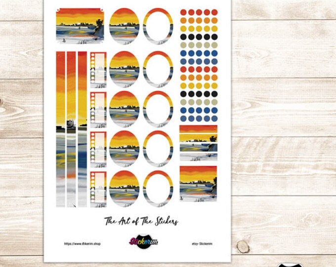 PRINTABLE- Oil Painting technic, Life Tracker Stickers, Planner Stickers, Stickers, Horizontal Stickers, Bullet Journal, BUJO