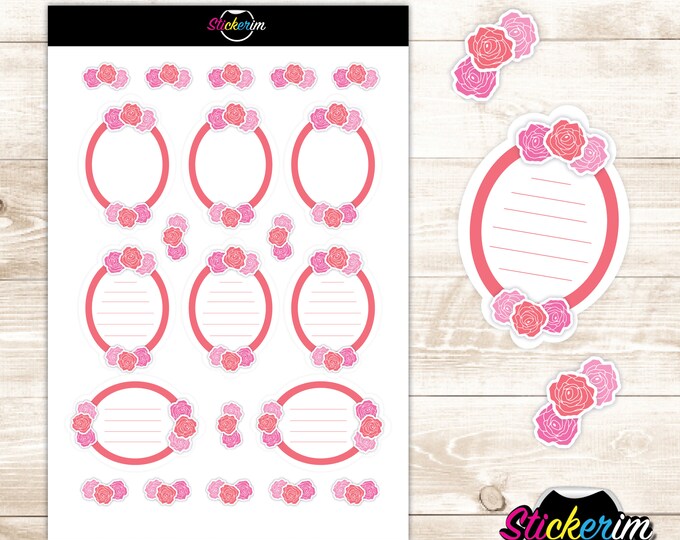 Rose Task Stickers: Floral Planner Stickers (PDF)