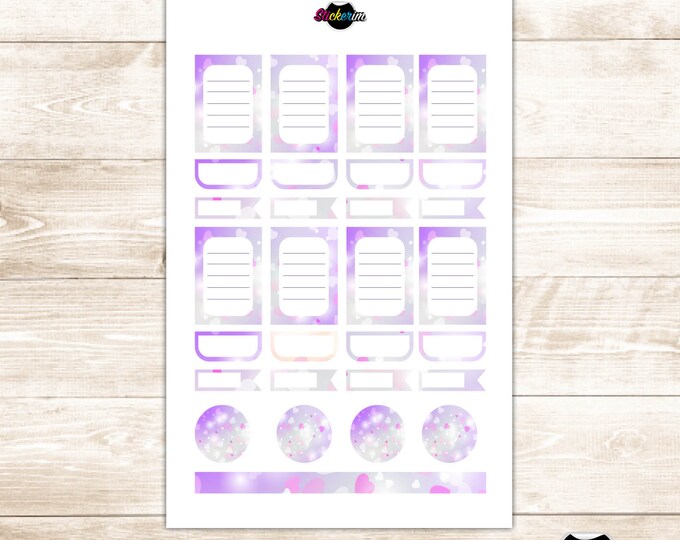 PRINTABLE-  hearts  Shaped  Water Color Task Stickers, Planner Stickers, Bullet Journal Stickers, Task Sticker, Cute Stickers