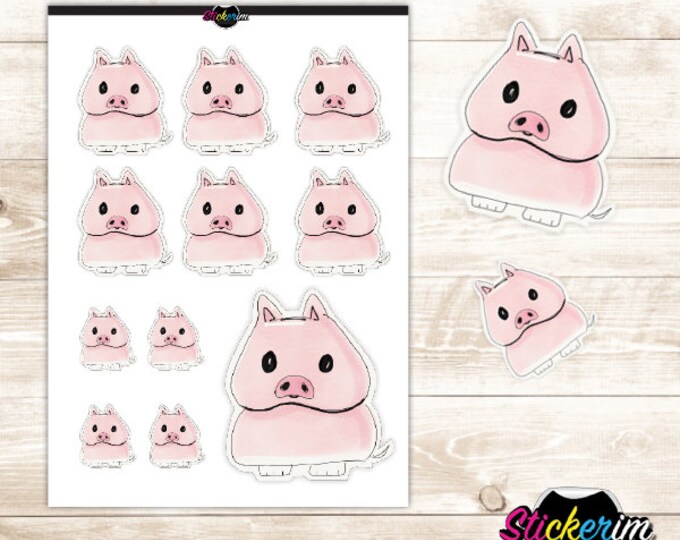 PRINTABLE-  Little Piggy Stickers, Planner Stickers, Bullet Journal Stickers, Task Sticker, Cat Stickers, Cute Stickers, Kawaii Stickers