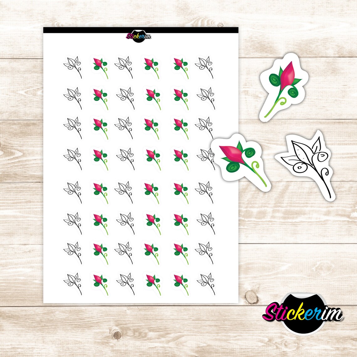 PRINTABLE Floral Stickers Planner Stickers Bullet Journal | Etsy