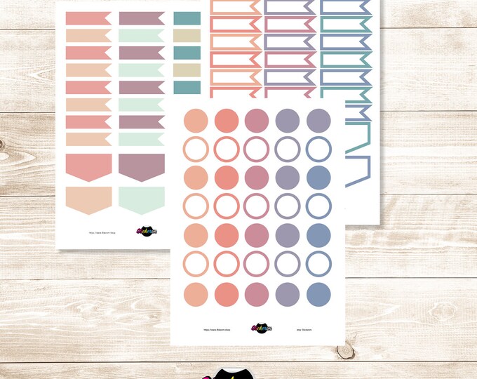 Bullet Journal multicolours Mixed Boxes Sticker Sheet