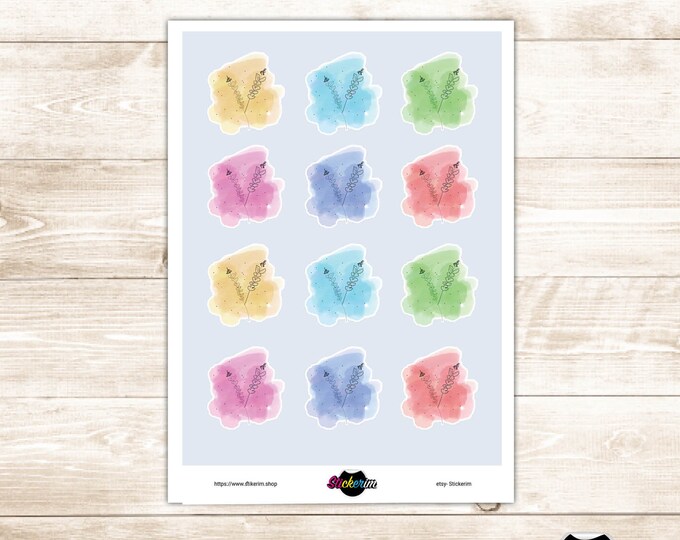PRINTABLE-  Floral Water Color Stickers, Planner Stickers, Bullet Journal Stickers, Task Sticker, Flower Stickers, Cute Stickers