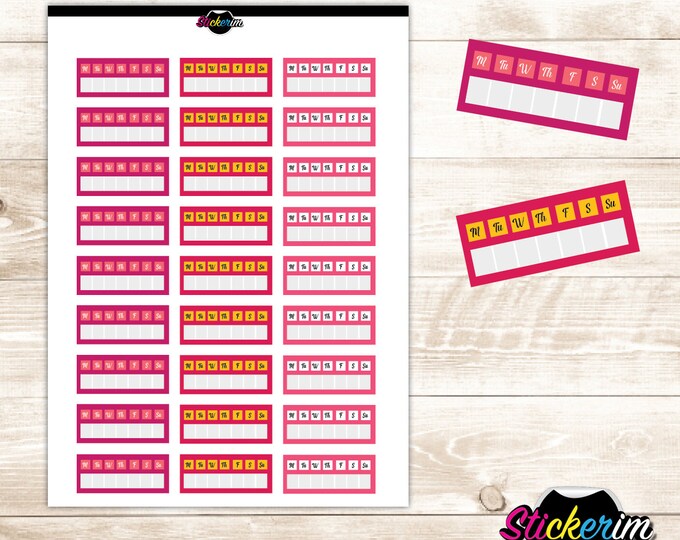 PRINTABLE- Weekly Habit Tracker Stickers, Planner Stickers, Bullet Journal Stickers, Habit Tracker, Stickers, Cute Stickers, Weekly Stickers