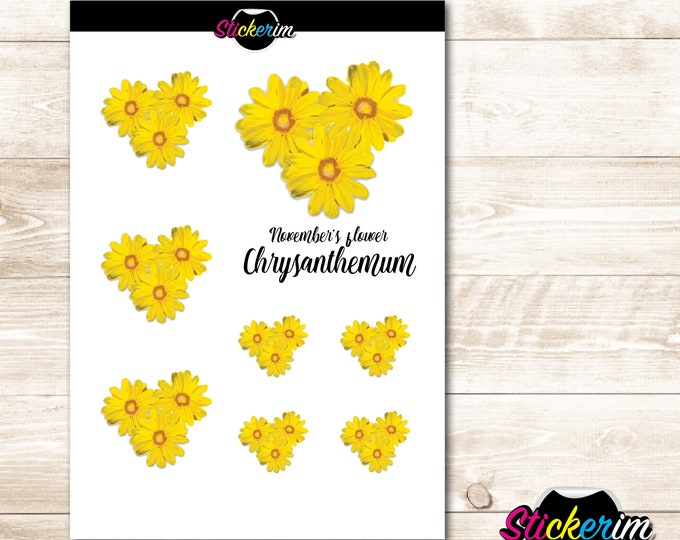 Inspirational stickers | Flowers of the month  | November's  flower  | Birthday gift I Sticker | Bullet Journal Stickers | Planner Sticker