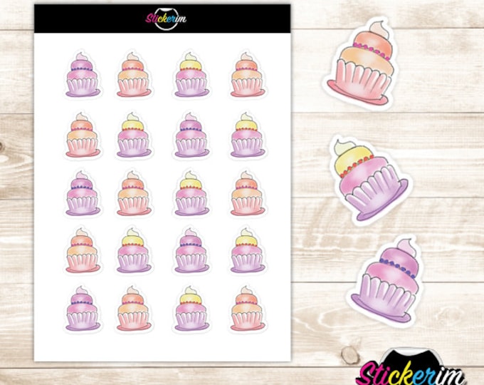 Summer Cupcake Stickers: Planner, Journal, Scrapbook (PDF)