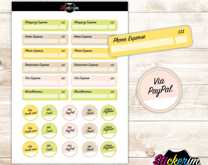 Printable Expense Planner Stickers: Weekly Budget Tracker (PDF)