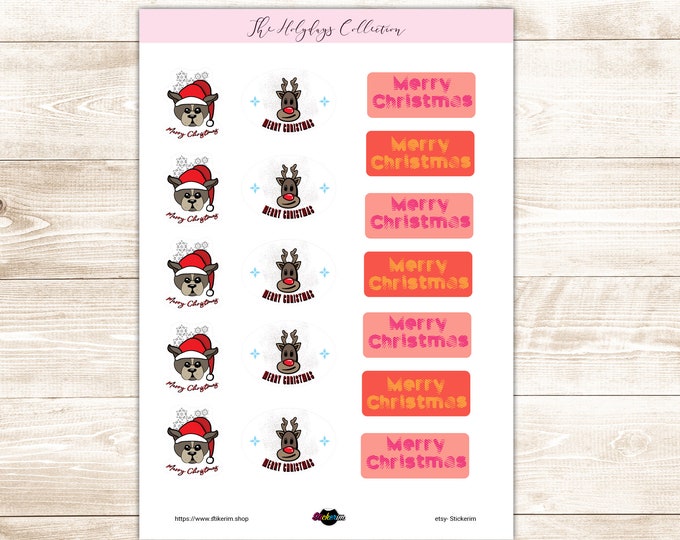 PRINTABLE- Christmas Sticker Set | Holiday Stickers
