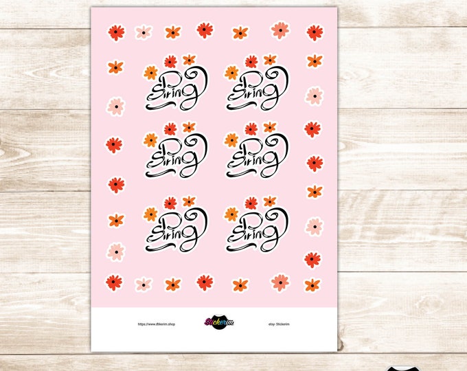 Spring time  Typography sticker